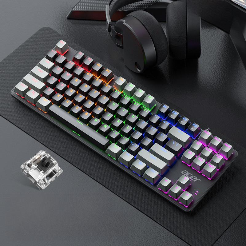 Проводная механическая игровая клавиатура Acer с красными/синими переключателями для настольного компьютера и ноутбука