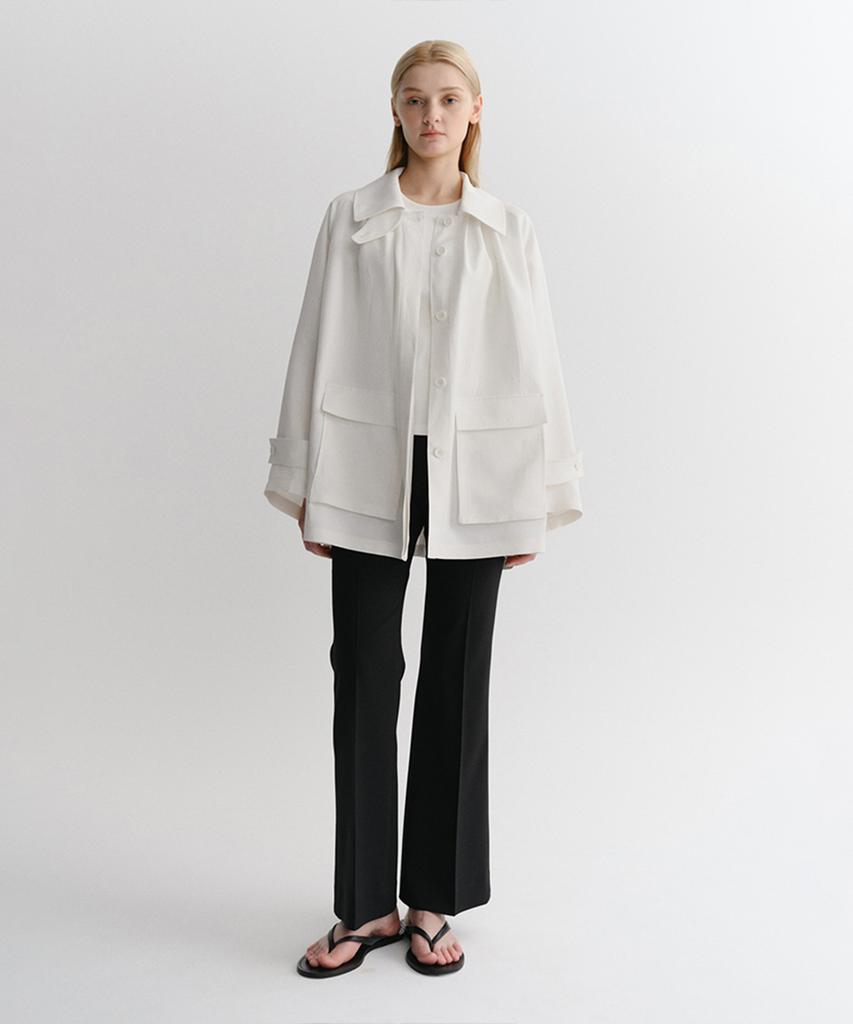 EAAH Linen Tuck Volume Jacket (White)
