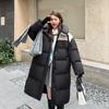 Женское осенне-зимнее пальто с цветным блоком, с капюшоном, длинная утолщенная свободная ветрозащитная куртка, женская куртка