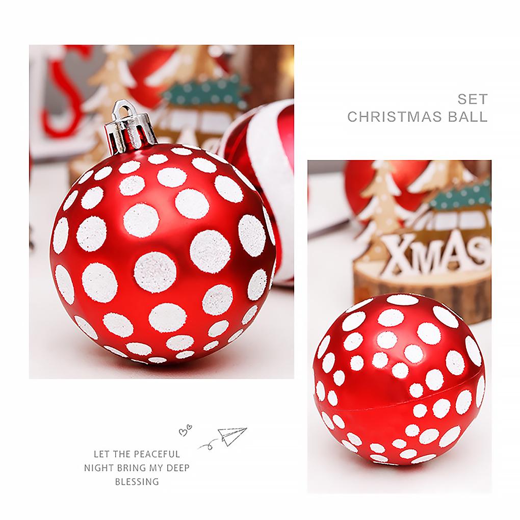 30 шт. Рождественские шары пластиковые специальные подвесные шары круглые украшения безделушки домашний рынок елочные украшения принадлежности красный