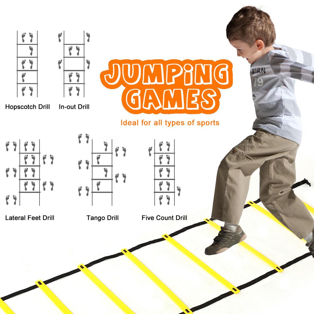 Speed Agility Training Ladder 12 Adjustable Flat Rungs 6m for Football Soccer