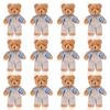 12-48 шт. Мини-игрушки мягкие плюшевые мишки оптом 10 см с одеждой из мешковины для украшения на вечеринку по случаю рождения ребенка, день рождения