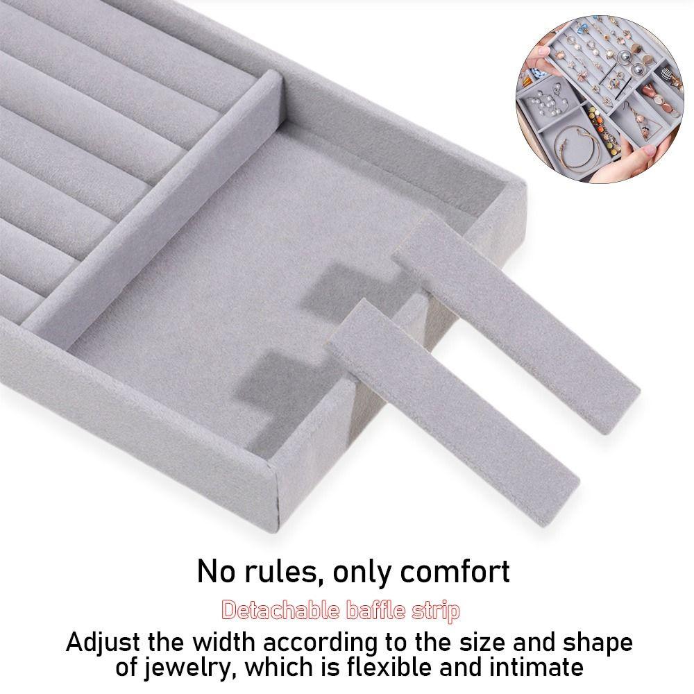 Бархатный поднос для ожерелья Штабелируемая витрина Ящик-органайзер Лотки Кольцо Браслет Ожерелье
