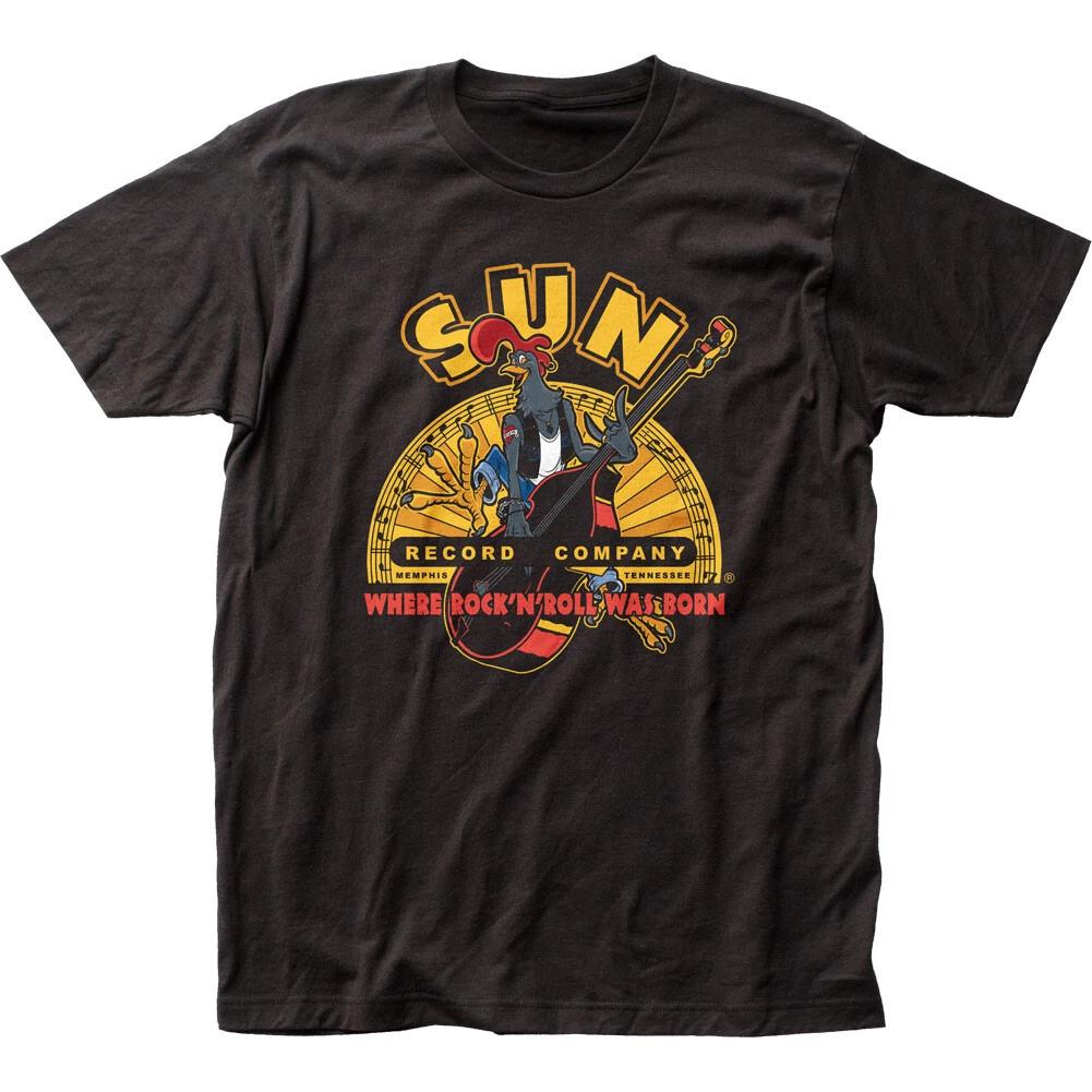 Sun Records Rooster Mens T Shirt Rock And Roll Classic Band Tee New Black