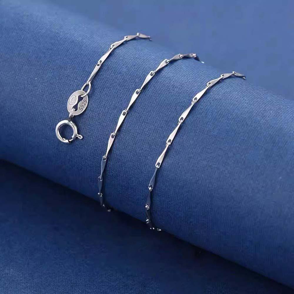 925 Silver Stacked Silver Necklace Luxury Collarbone Chain Elegant Glitter Choker Necklace Bride