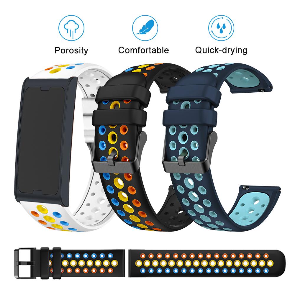 Двухцветный ремешок, совместимый с Amazfit Helio, дышащий ремешок с круглыми отверстиями, подходит для ремешка умных часов Amazfit balance 2 Correa