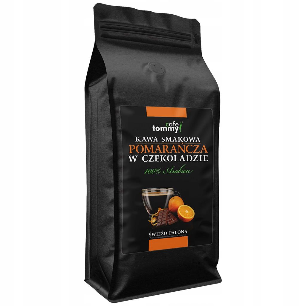 Kawa ziarnista smakowa 1kg 100% arabica czekolada pomarańcza świeżo palona