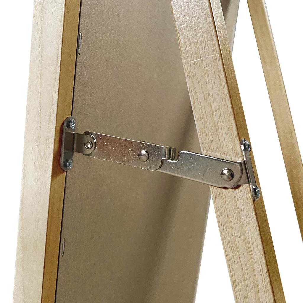 Espejo de Pie de Madera 157x37 cm Beige – Marco MDF Decapado, Estilo Nórdico, Pie Regulable