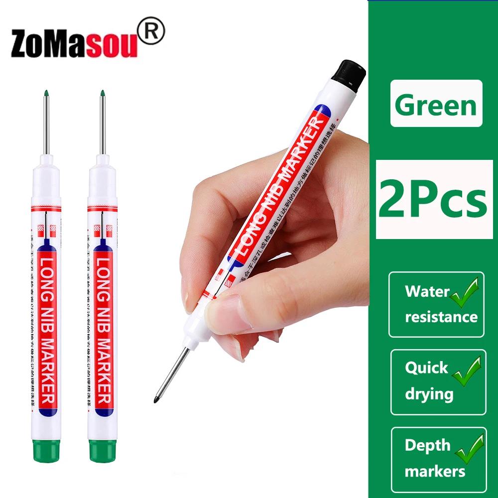 20mm 1-100Pcs Waterproof Deep Hole Marker Long Head Markers Pen Woodworking for Metal Carpenter White/Black/Red/Blue/Green Ink