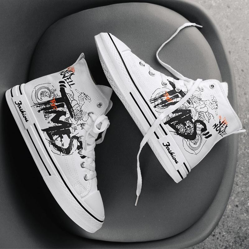 Высокие парусиновые кеды с алфавитом, весенняя мода, новая платформа, повседневная обувь, дышащая, удобная, универсальная спортивная мужская обувь