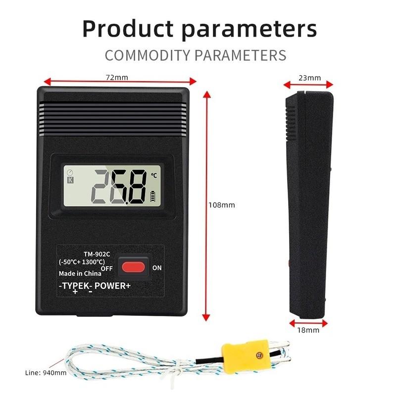 Black TM-902C Thermometer LCD Display K Type Sensor Digital Thermometer Digital Type Thermocouple Probe