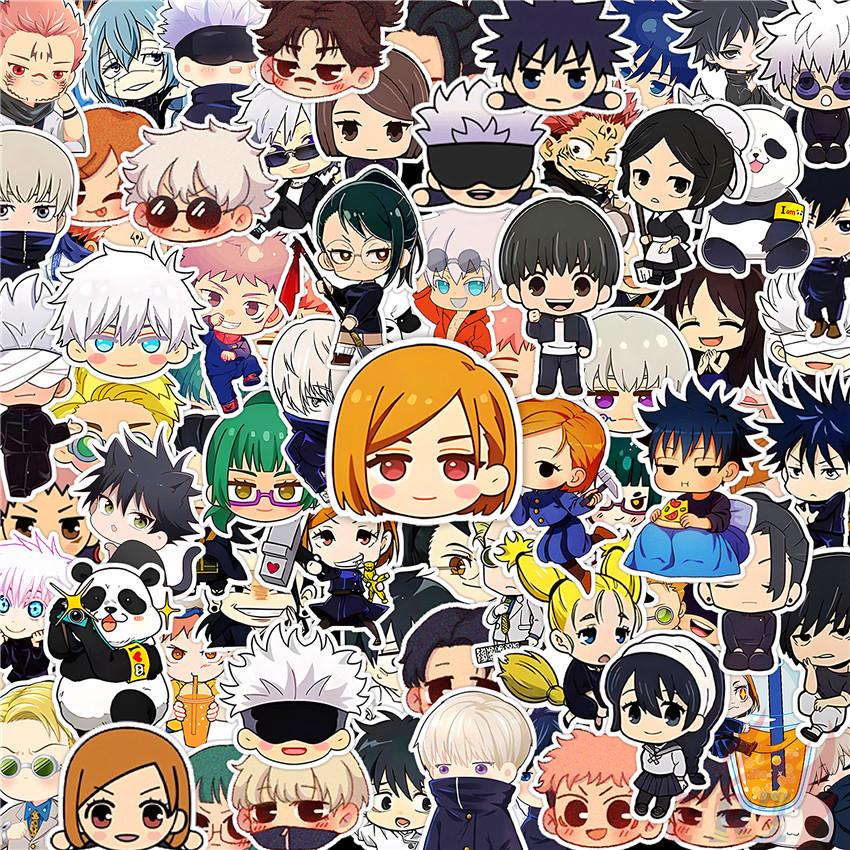 100Pcs/Set Q Jujutsu Kaisen Mini Diary Manual Stickers DIY Scrapbooks Album Decor Decals Stickers