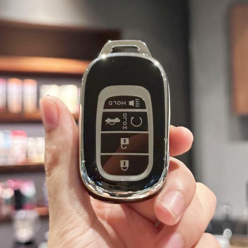 Чехол для автомобильного смарт-ключа с кожаным шнурком для Honda 2022 2023 2024 Accord Civic HR-V CR-V Pilot Sport SI EX EX-L Touring