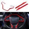 Красная накладка рулевой колонки из АБС-пластика для honda civic 2016-2019.