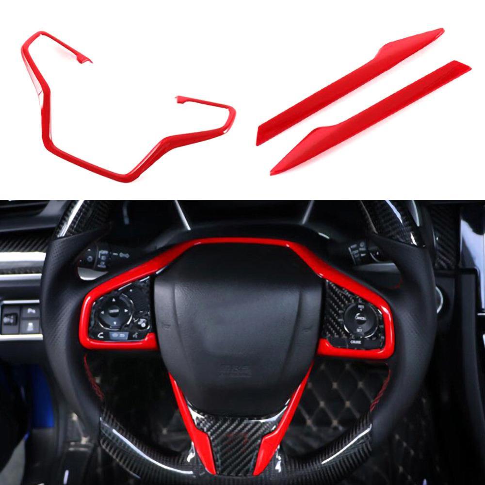 Для Honda Civic 2016-2019 Декор накладка на рамку рулевого колеса салона автомобиля ABS