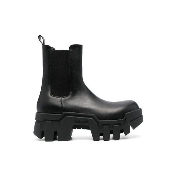 Balenciaga Ботинки Chelsea Bulldozer 80 мм Черные Матовые Телячья Кожа Мужские 693968WBCQ01000