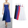 Summer New Product Women's Clothes Cotton A- Line Hem V Neck Sleeveless Poplin Strap Length Dress 2973654