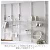 HEIAN SHINDO SPLUCE Tension Kitchen Rack, Slim Pole Rack with Mesh Set M, White, Height 70-105cm, Width 39.5cm, SPL-4, Heian Shindo Kogyo