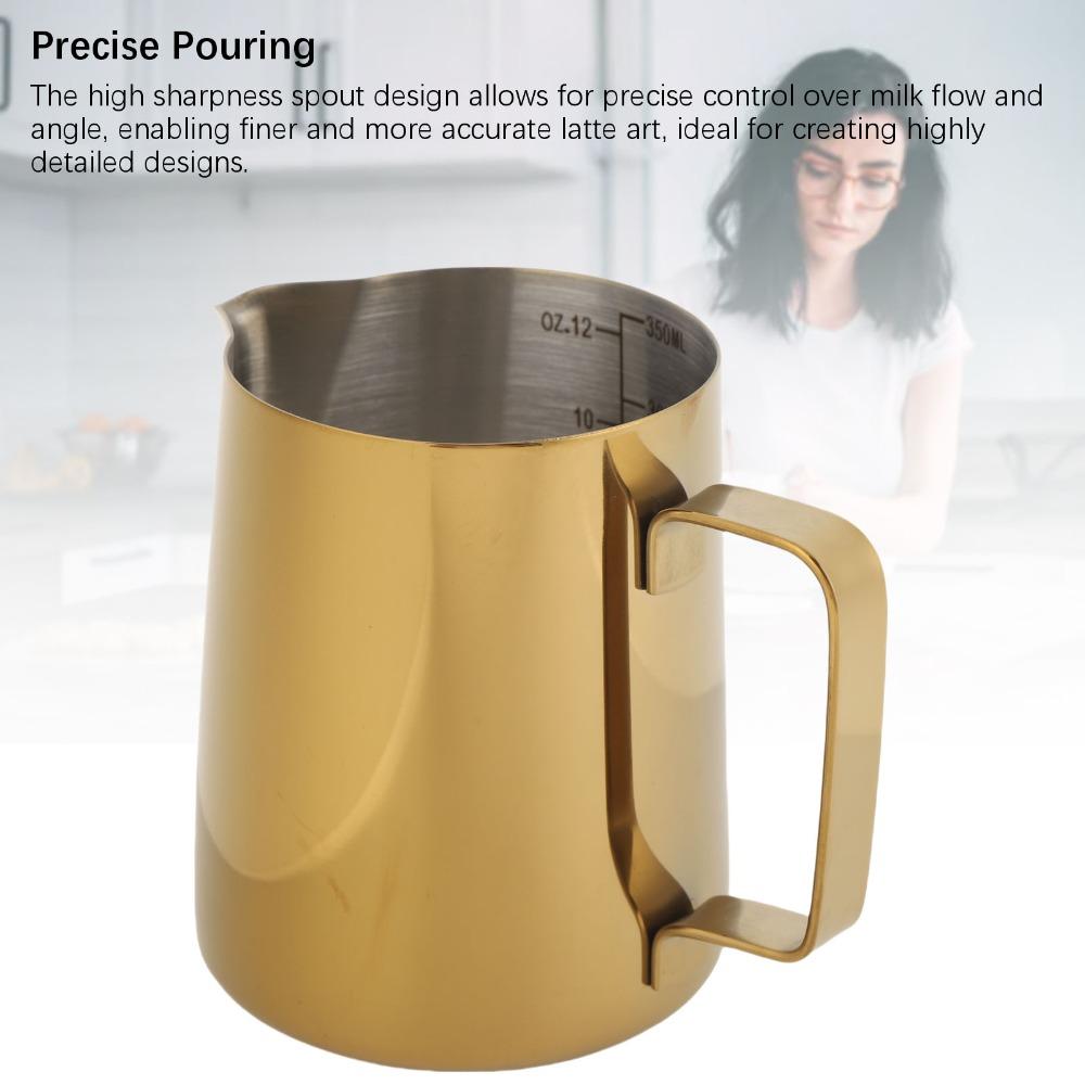 304 Stainless Steel Milk Frother Cup With Scale Espresso Steaming Pitcher Coffee Making