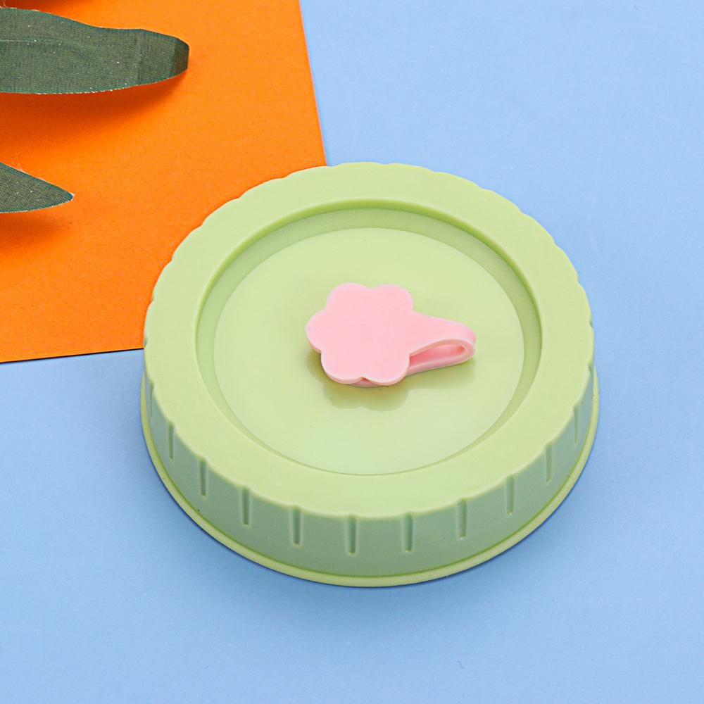 1/4Pcs Drinking Food Storage Cute Mason Jar Lids With Straw Hole Jar Caps Canning Lids