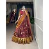 Woman's Perfectly  Collection Tussar Silk Lehenga Choli Patola Print with Foil Work ,Unstiched Blouse,