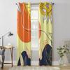 Bedroom Kitchen Curtain Summer Leaves Flower Abstract Window Curtains Curtains for Living Room Decorative Items
