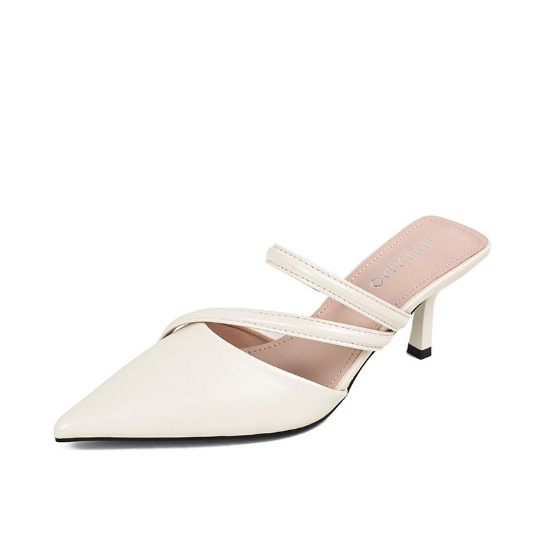 2025 новые туфли на высоком каблуке с одним ремешком, модная фея, универсальные туфли с острым носком на тонком каблуке, женская сумка на голову