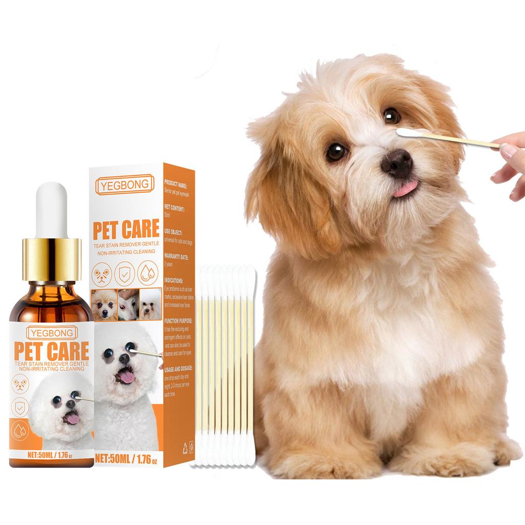 Капли для глаз для питомцев Капли для чистки глаз для кошек собак Домашнее средство для промывания глаз для собак Слезоточивость для питомцев 50 мл