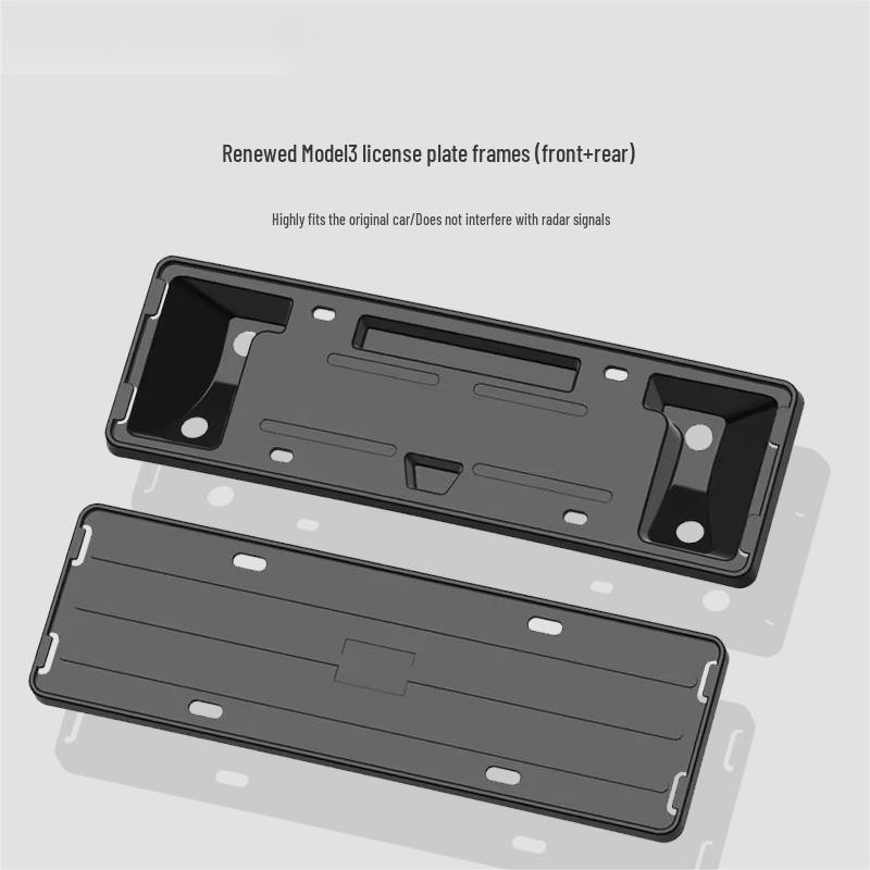 Держатель номерного знака Tesla Model Y/3 - Синяя плавающая основа для защиты рамки