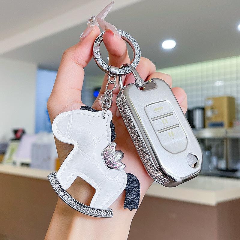 Premium Women's Car Key Case for Honda Accord, Civic, CR-V, Fit, Odyssey, Vezel, Lingpai, and XR-V