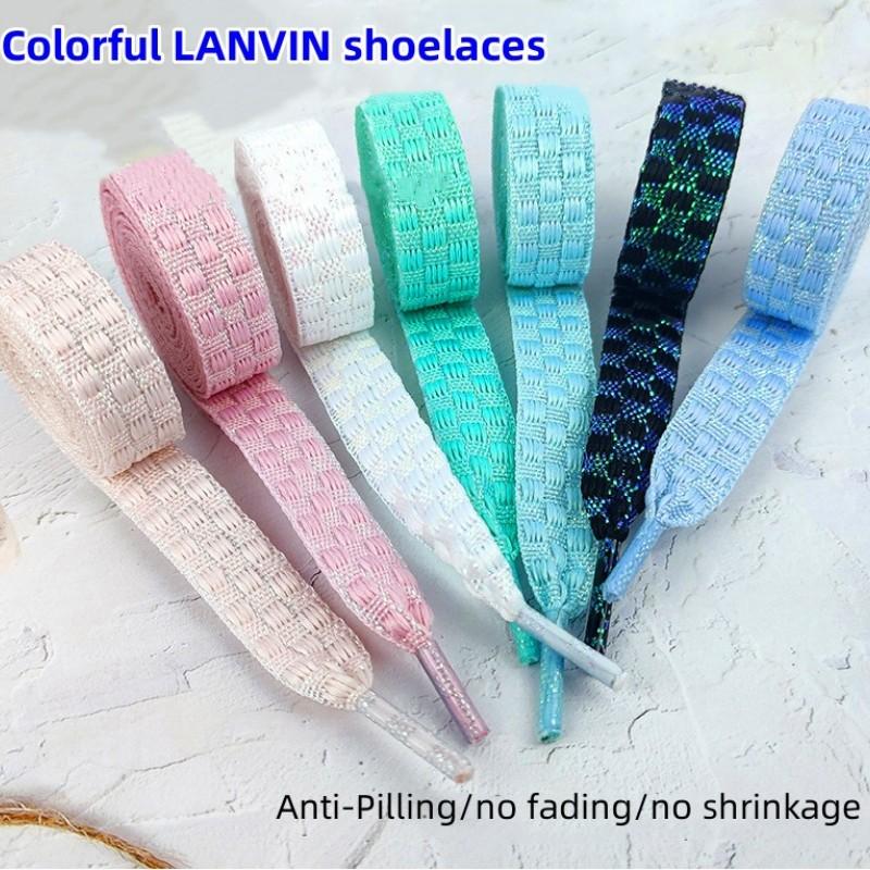 Плоские Классические Плетеные Шахматные Шнурки для Обуви AF1 Шириной 1,5 см Роскошный Бренд Шнурки Lanvin Текстурированные Шнурки Кроссовки Женские Мужские