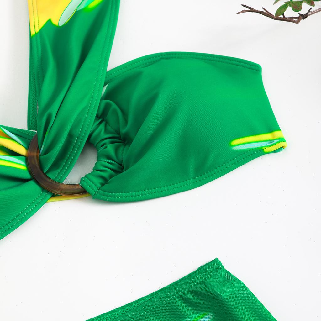 Летние женские купальники, сетчатые купальники с принтом тай-дай, раздельные купальники, бикини, пляжная одежда, купальные костюмы