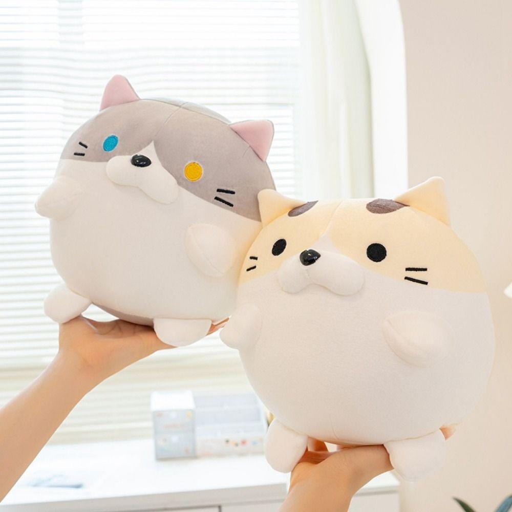Cartoon Kitten Ball Nap Pillow Cat Circular Kitten Ball Plush Pillow  School