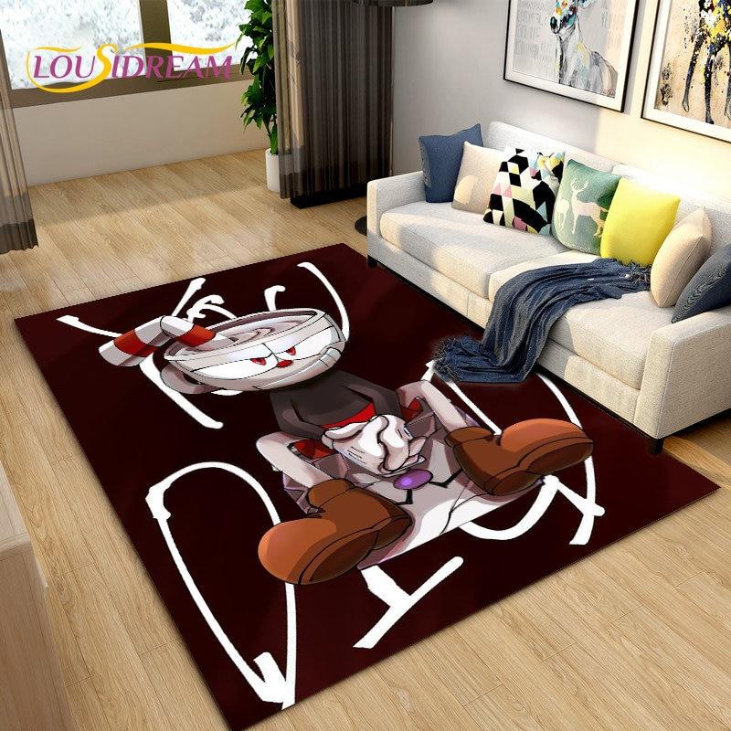 Cuphead and Mugman, коврик для игрового геймера, коврик для гостиной, спальни, дивана, коврик для двери, детский игровой нескользящий напольный коврик