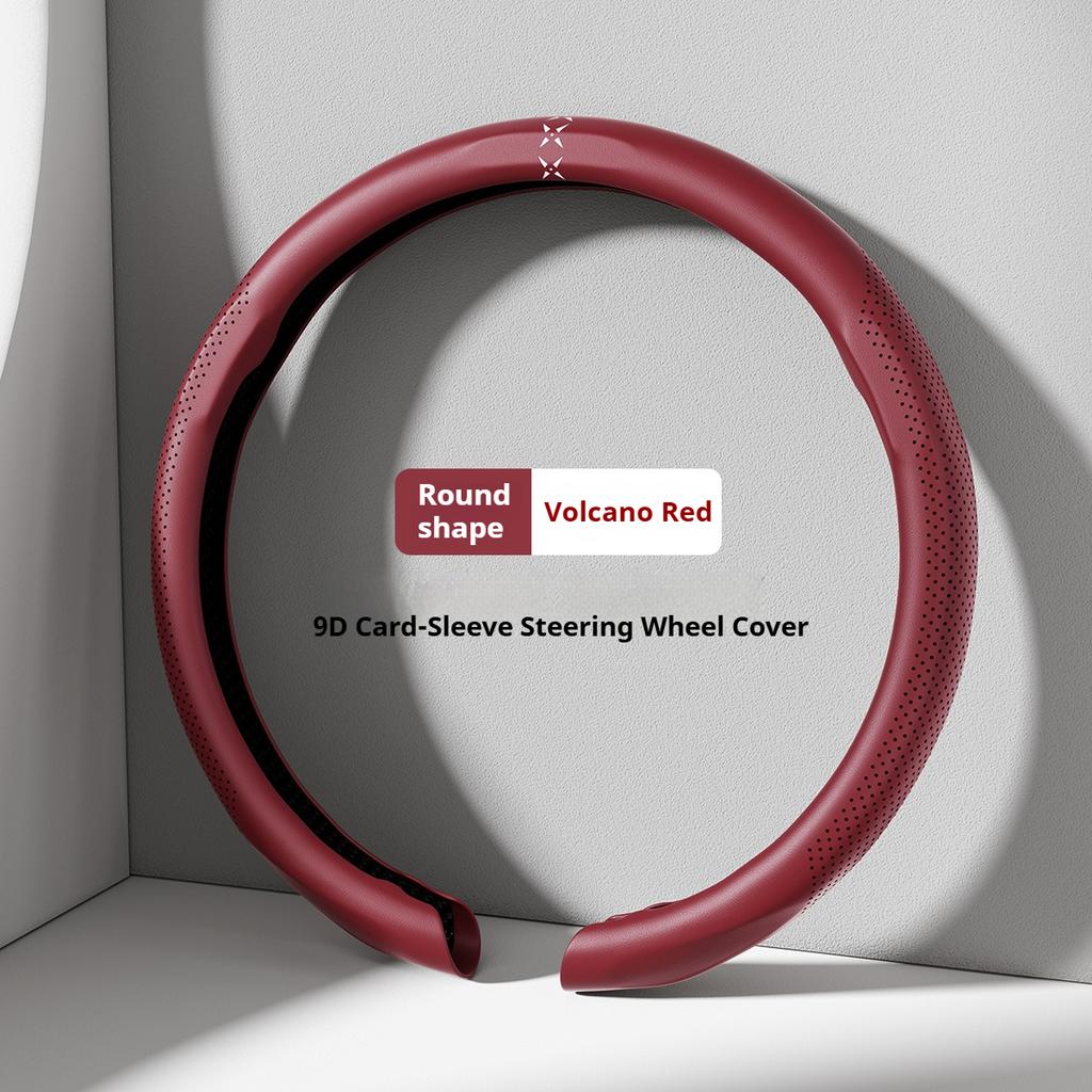 For BAIC HYOSOW Senova Weiwang Nappa Leather grain Car Steering Wheel Cover Breathable and Anti Slip Accessories Steering Covers
