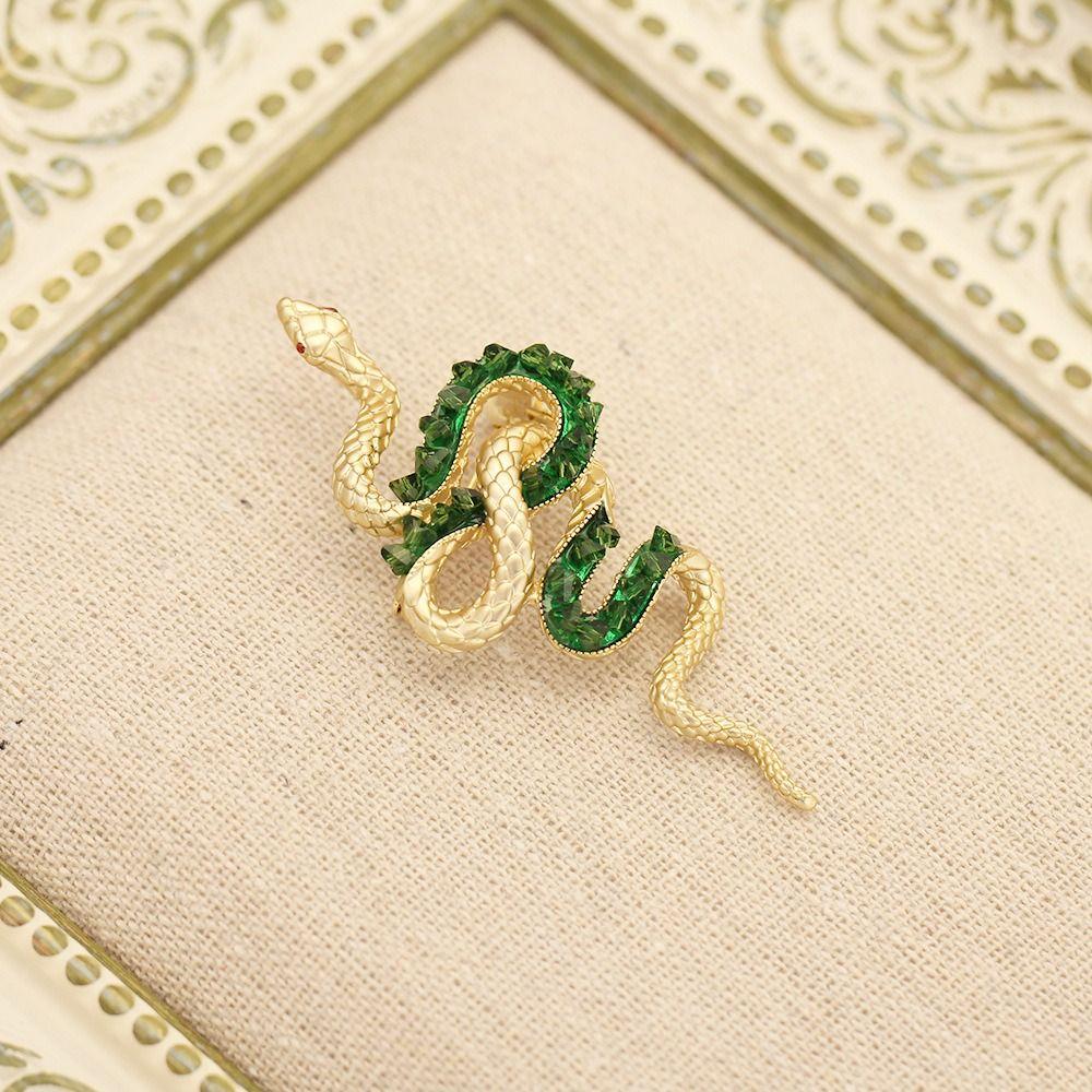 Sparkling Rhinestone Animal Collar Pins Minimalist Snake Lapel Pin  Snake New Year