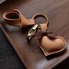 Original Hand-sewn Alran Sheepskin Peach Heart Bag Pendant, Car Key Pendant Female, Gift Keychain