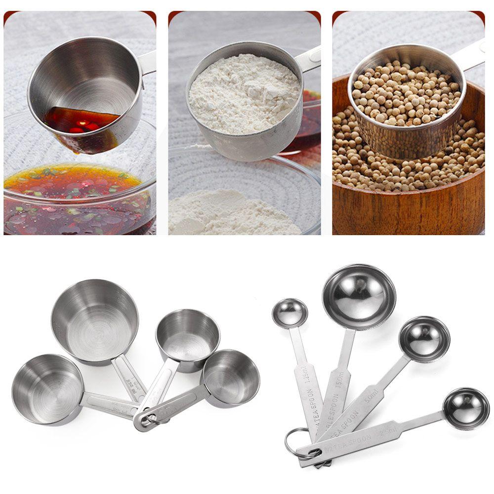 Kit Tableware Utensil Set Stainless Steel Measuring Spoons Scales Flour Scoop Measuring Cups