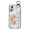 Anti-knock Wrist Strap Phone Case For Infinix Zero X/X Pro/X6811/X6811B Phone Holder Cartoon Wristband Silicone Cute
