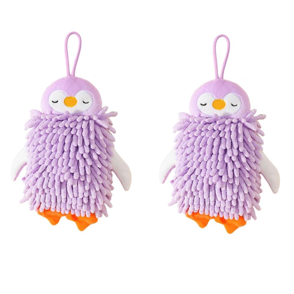 Lovely Penguin Chenille Hand Towel Quick Drying And Easy To Hang For Home Decoration Hand Towels 1PC
