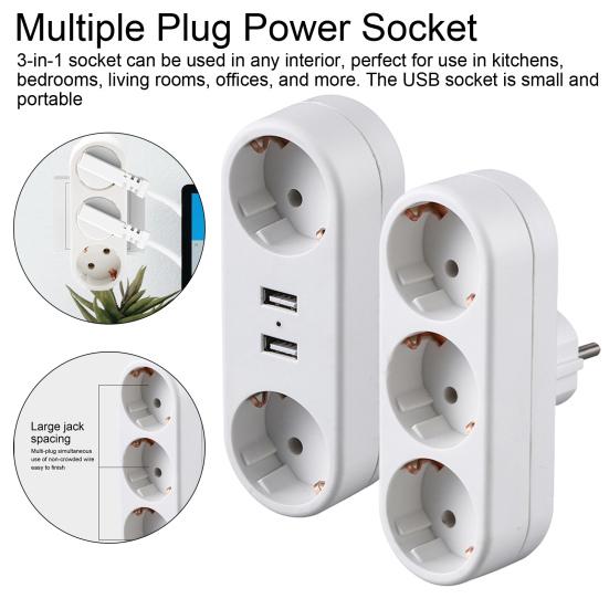 Адаптер для настенной розетки. Огнестойкая защита от напряжения. Превосходный безопасный удлинитель с USB-портами для зарядки.