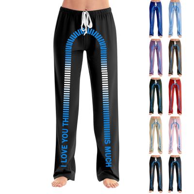 Женские пижамные штаны, одежда для сна, повседневные брюки с эластичной резинкой на талии, удобные прямые свободные брюки для йоги