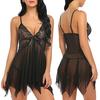 Women Lingerie Flower Lace Lingerie Babydoll V Neck Sleepwear Strap Chemise