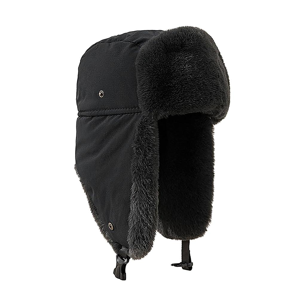 LYING Russian Pilot Cap with Ear Winter Work Cap for Warm Hat for and Outdoor Also Available In Large Perfect for Cold Weather Men's Flaps,