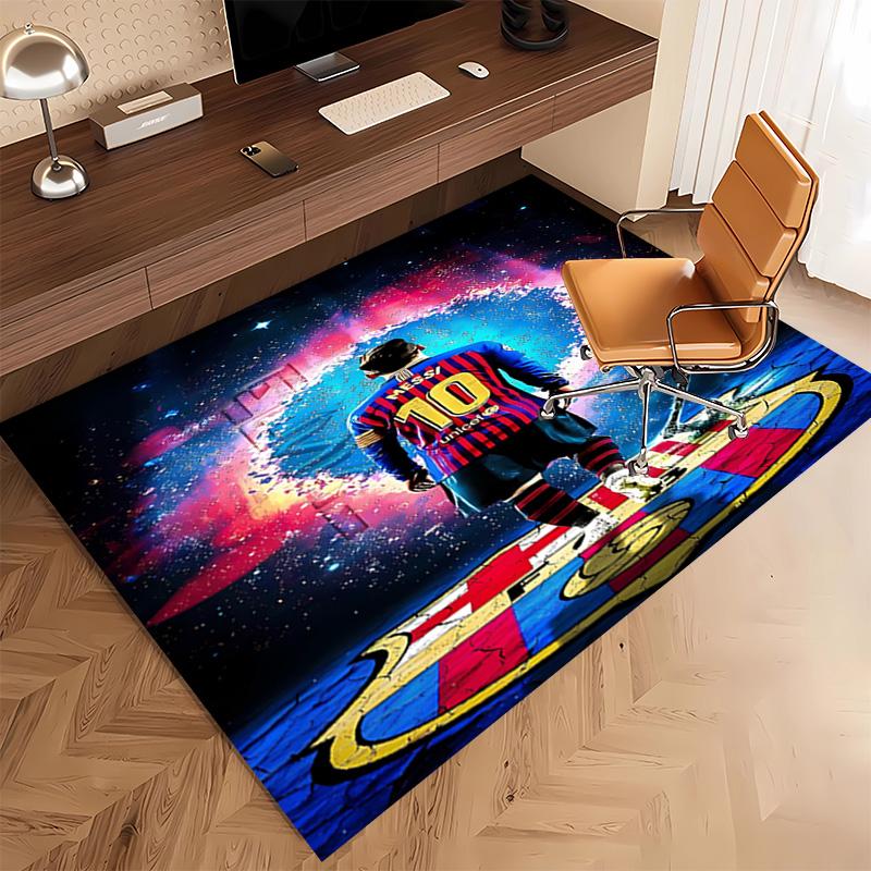 1pc Football star Messi Print Area Rug - Soft, Washable Non-Slip Indoor Mat, Living Room, Home Office Decorative Rug,Office Decorative