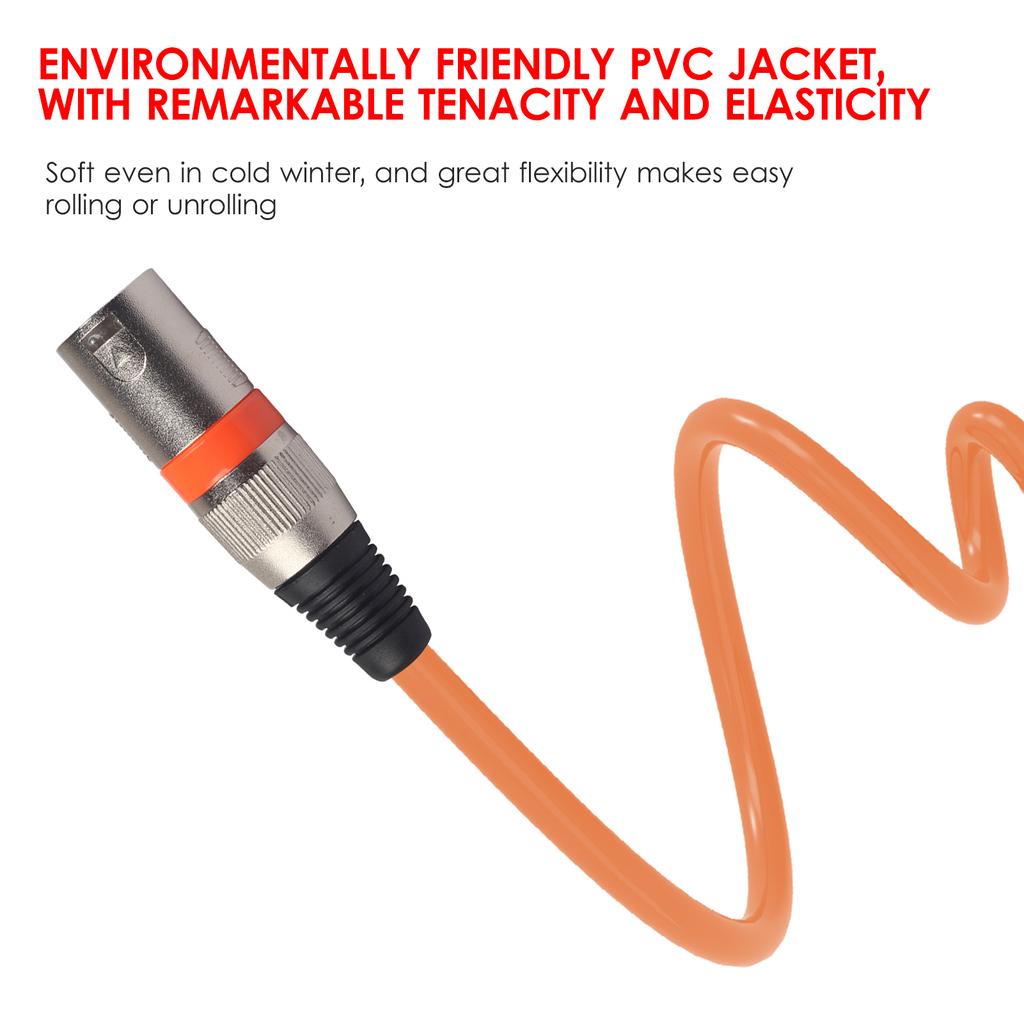 6 шт., 1,5 м, набор кабелей XLR, красочные микрофонные кабели, световой кабель для сцены DMX, 3-контактный разъем «папа-мама» для звука