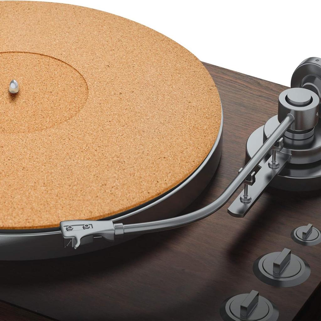 Set of 2: 12-inch Vinyl Record Player Anti-Slip Mats Cork Turntable Mats for Shock Absorption and Noise Reduction, 3mm Thick