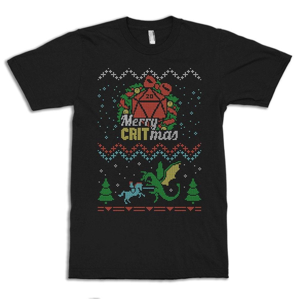 Merry Christmas Dungeons and Dragons DnD T-Shirt, Men's Women's Sizes (dmm-004)