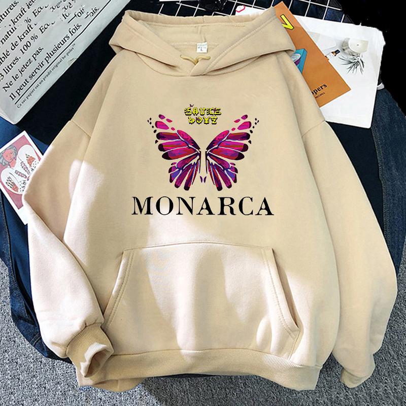 Eladio Carrion Sauce Boyz Monarca Hoodies Rose Graphic Sweatshirt Fashion Unisexga Anime Clothing Unisex/women Casual Fleece Streetwear