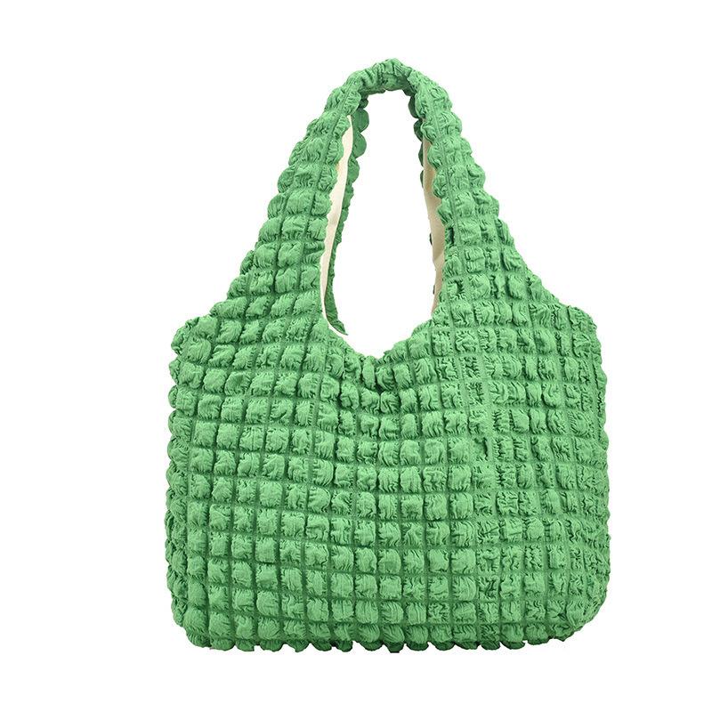 Версия плиссированная вафельная сумка через плечо кремовая сумка из слоеного теста новая сумка-тоут большой емкости с пузырчатой сеткой